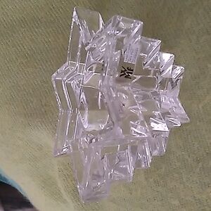 Vintage WMF Lead Crystal Starlight Votive Candle Holder 6-Pointed Star of David